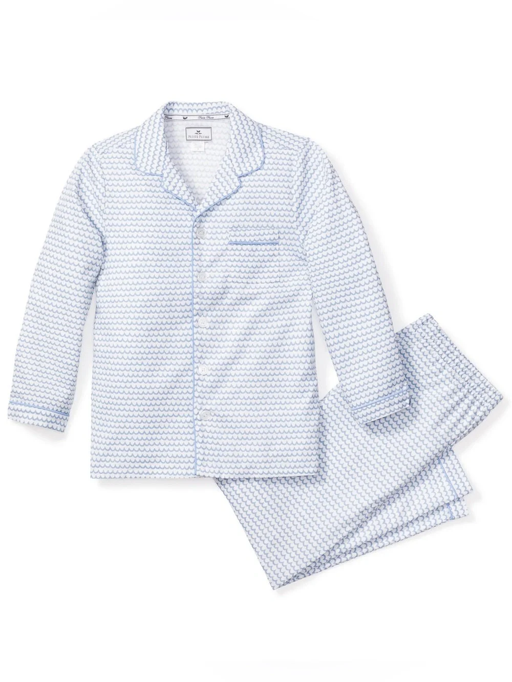 Petite Plume Kids La Mer Pajama Set Blue Print Two Piece Sleep Set Girls